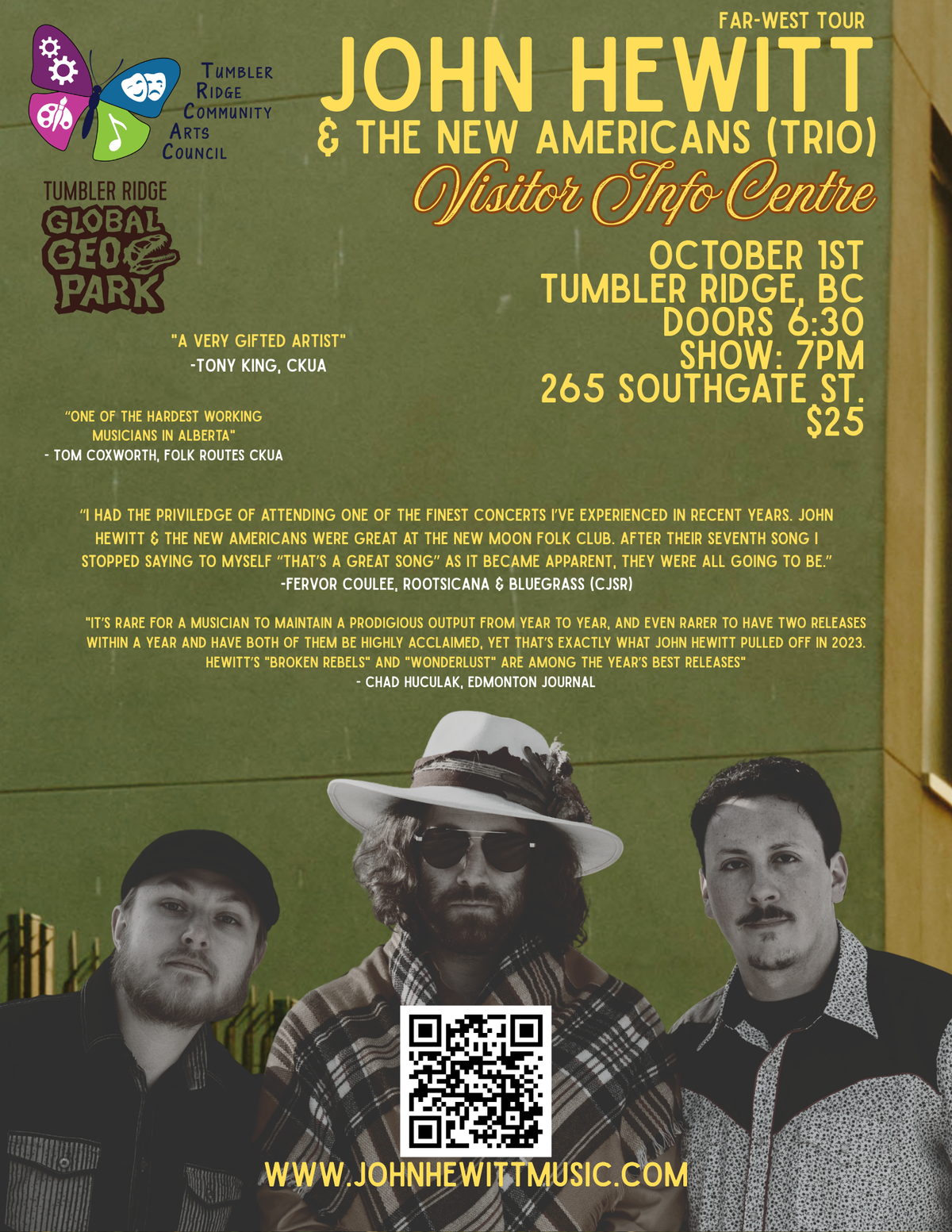 John Hewitt & The New Americans (Trio) advertising poster.